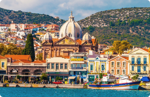 Mytilene harbour and castle, Lesvos capital